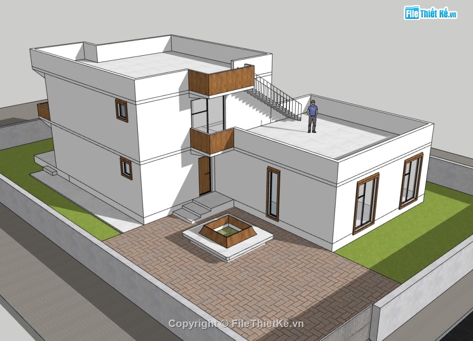 su nhà phố 2 tầng,sketchup nhà phố 2 tầng,su nhà phố,sketchup nhà phố