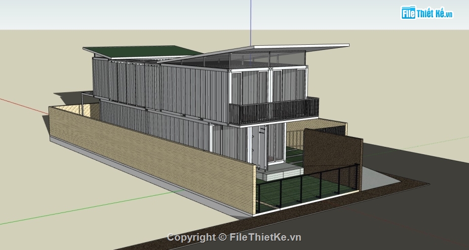 su nhà phố 2 tầng,sketchup nhà phố,su nhà phố,nhà phố 2 tầng