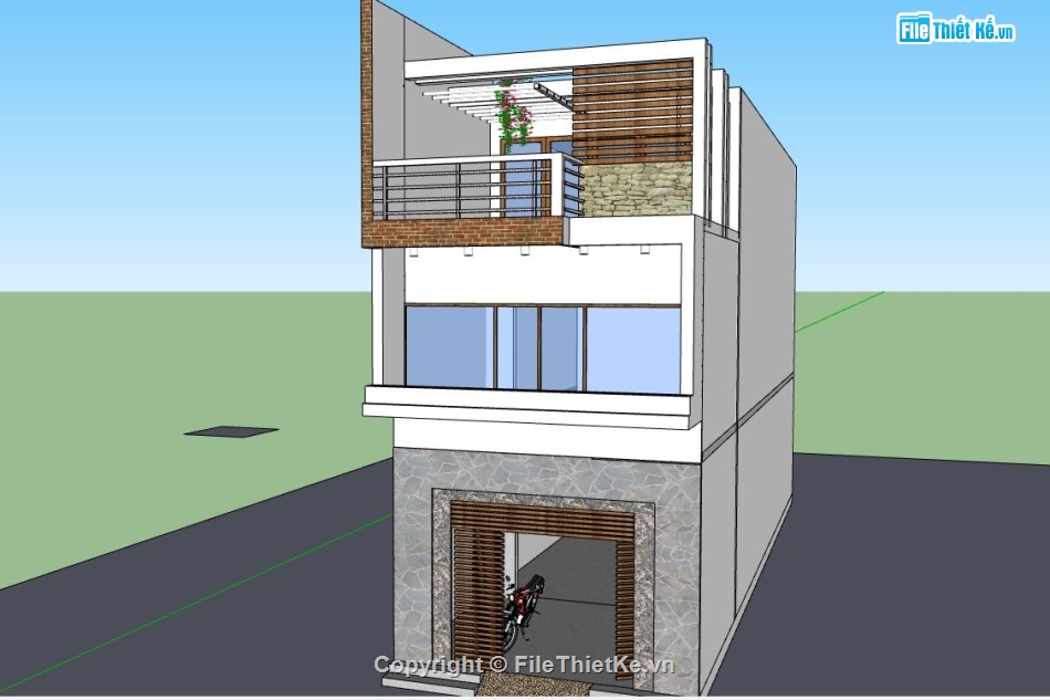 su nhà phố,model su nhà phố,file sketchup nhà phố