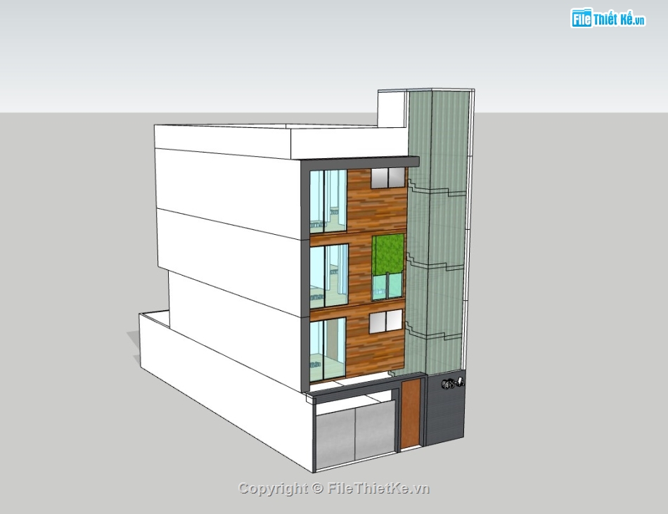 nhà 4 tầng,su nhà phố,sketchup nhà phố,su nhà phố 4 tầng,sketchup nhà phố 4 tầng