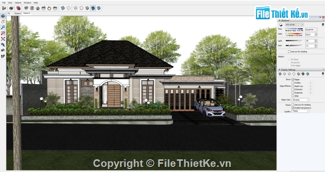 Phối cảnh biệt thự,sketchup biệt thự nhà vườn,su16 biệt thự nhà vườn,mẫu biệt thự nhà vườn,biệt thự nhà vườn