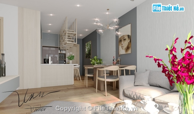 căn hộ chung cư,nội thất chung cư,SU nội thất chung cư,sketchup nội thất căn hộ,SU17 + Vray 3.4 nội thất