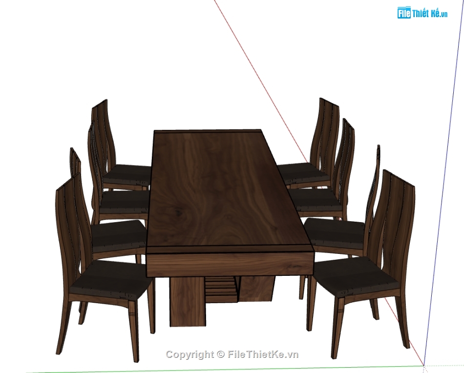 file sketchup bàn ghế,sketchup bàn ăn,file 3d bàn ăn,file sketchup bàn ăn