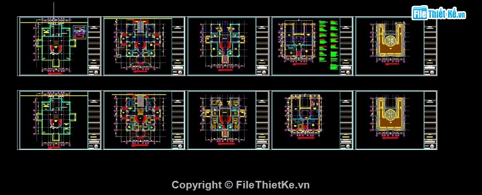 biệt thự 4 tầng,kiến trúc biệt thự 4 tầng,file cad biệt thự 4 tầng