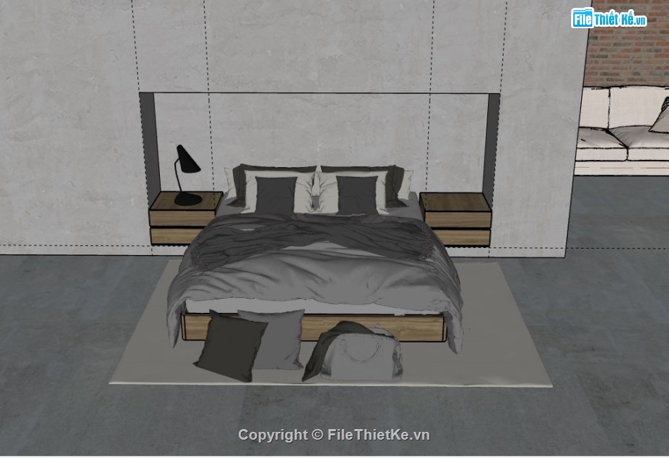 nội thất phòng ngủ,mẫu phòng ngủ,file sketchup nội thất phòng ngủ
