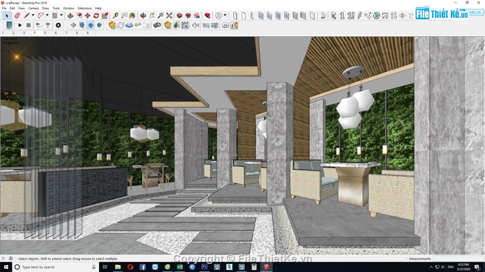 nội thất quán cà phê,Su nội thất quán cà phê,sketchup nội thất quán cà phê,nội thất quán cà phê sketchup,ngoại thất quán cà phê