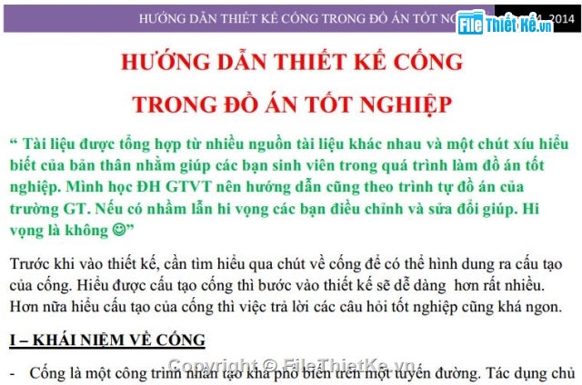 thiết kế cống,đồ án tốt nghiệp,Đồ án tốt nghiệp đường bộ,Đồ án tốt nghiệp  đường,đồ án thiết kế đường