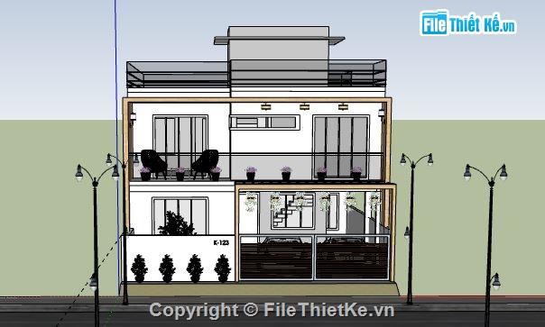 Biệt thự 2 tầng,model su biệt thự 2 tầng,nhà biệt thự 2 tầng file su