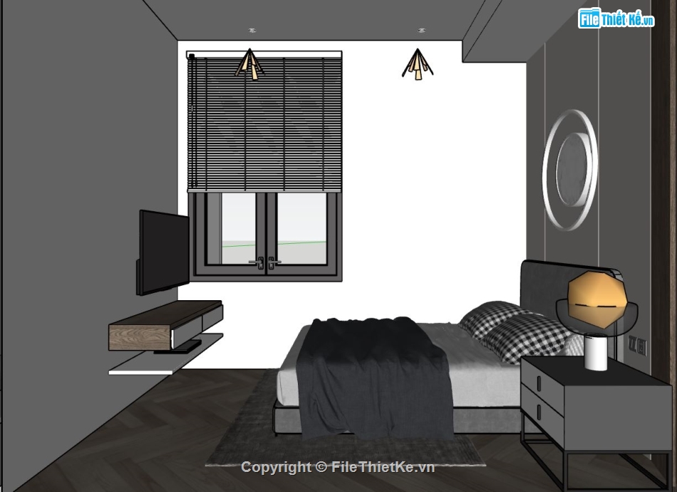 file sketchup phòng ngủ,Phòng ngủ model su,sketchup phòng ngủ,phòng ngủ file sketchup