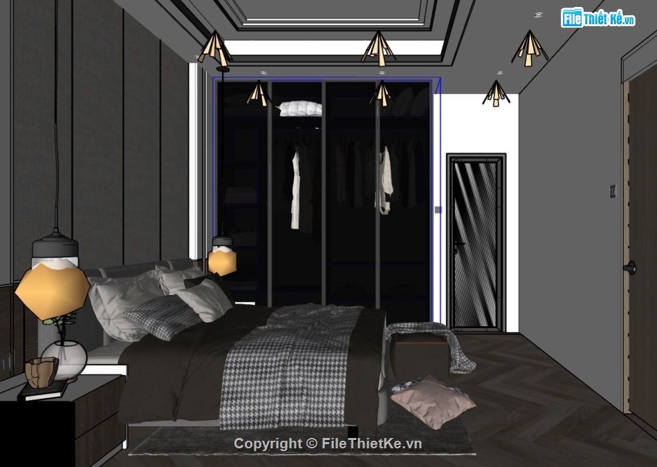 file sketchup phòng ngủ,Phòng ngủ model su,sketchup phòng ngủ,phòng ngủ file sketchup