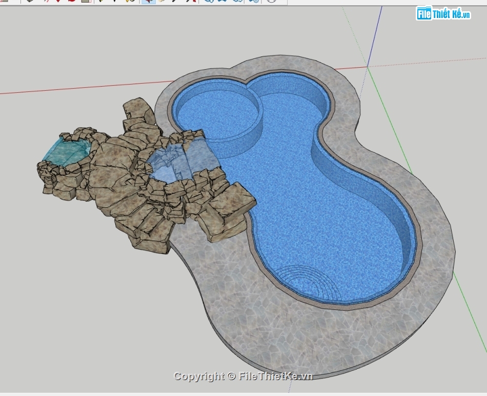 model sketchup bể bơi,model 3d bể bơi,file sketchup bể bơi,sketchup bể bơi