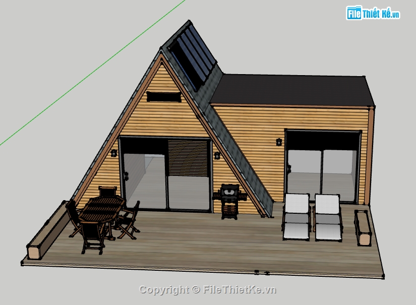 File su nhà bungalow,model sketchup nhà bungalow,file sketchup nhà bungalow,model 3d nhà bungalow