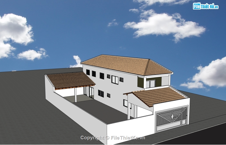 sketchup nhà ở 2 tầng,mẫu nhà 2 tầng,nhà ở 2 tầng,file 3d nhà ở 2 tầng,model 3d nhà ở 2 tầng