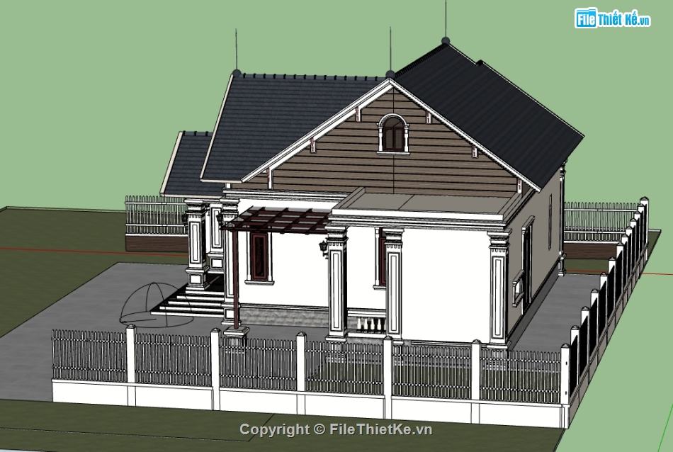 sketchup biệt thự 1 tầng,model biệt thự sketchup,file sketchup  biệt thự 1 tầng,model su  biệt thự 1 tầng
