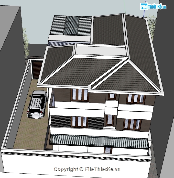 file su biệt thự 3 tầng,model sketchup biệt thự 3 tầng,model su biệt thự 3 tầng,sketchup biệt thự 3 tầng