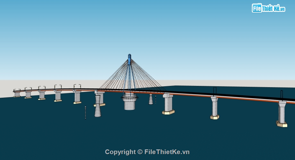 Model 3d cầu xoay,sketchup cầu xoay,file su cầu xoay,sketchup cầu sông hàn