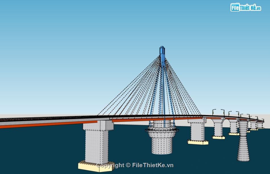 Model 3d cầu xoay,sketchup cầu xoay,file su cầu xoay,sketchup cầu sông hàn
