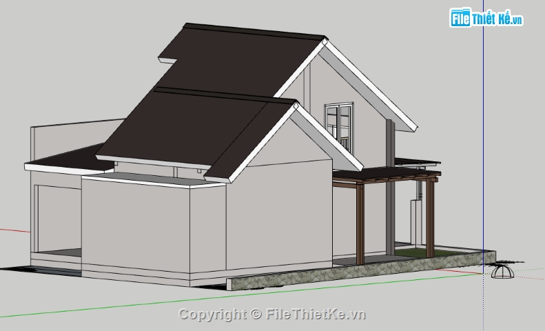 sketchup nhà 1 tầng,file su nhà 1 tầng,nhà 1 tầng su,nhà 1 tầng sketchup