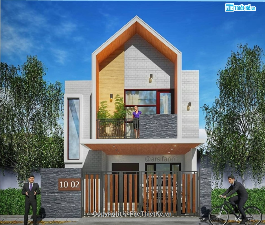 sketchup nhà 2 tầng,file sketchup nhà 2 tầng,model sketchup nhà 2 tầng