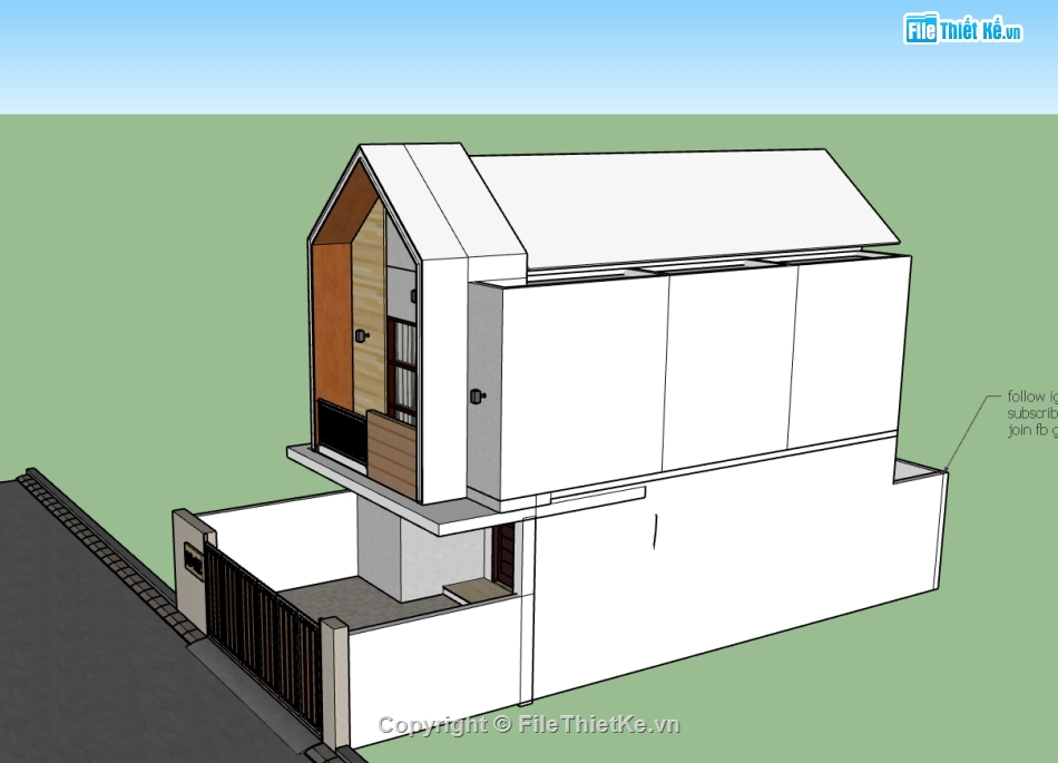sketchup nhà 2 tầng,file sketchup nhà 2 tầng,model sketchup nhà 2 tầng