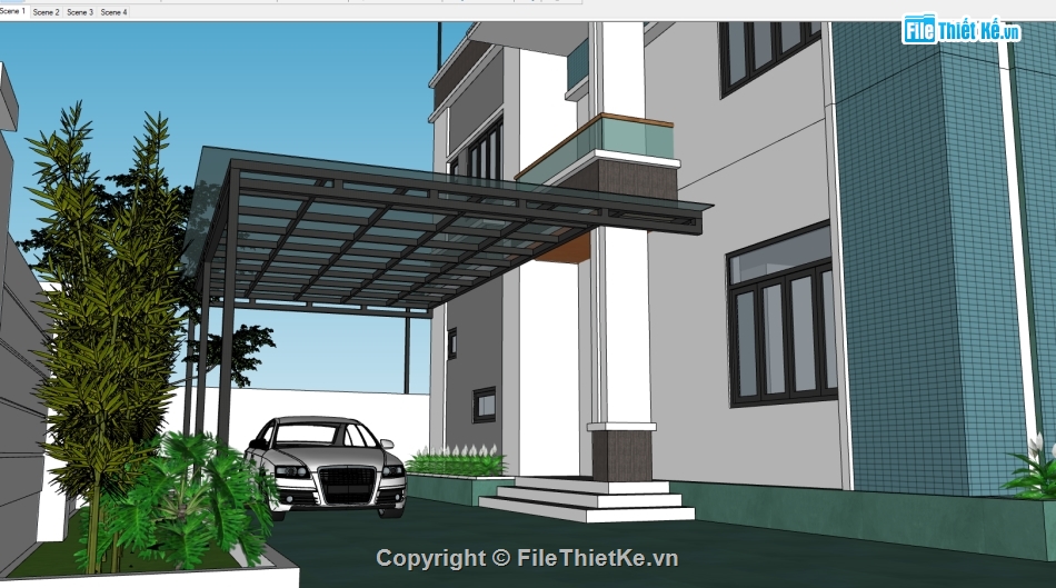 bản vẽ sketchup nhà 3 tầng,file sketchup nhà 3 tầng,sketchup nhà 3 tầng,model sketchup nhà 3 tầng