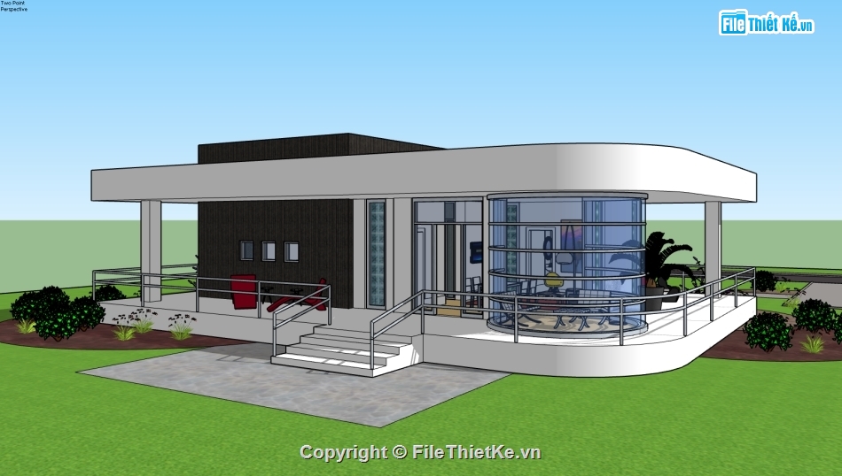 nhà 1 tầng,Model sketchup nhà hiện đại,file su nhà 1 tầng,model su nhà 1 tầng,model 3d nhà 1 tầng