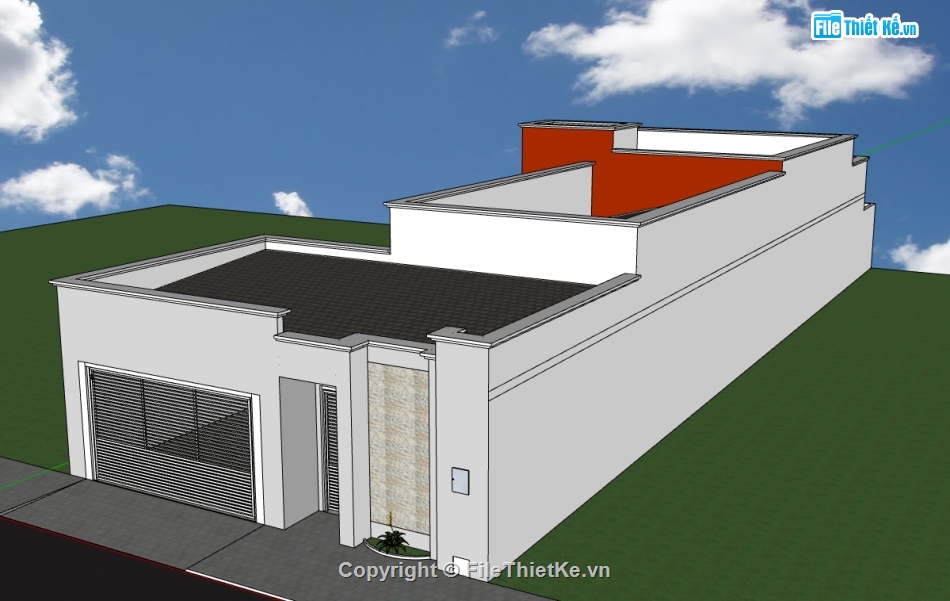 nhà 1 tầng,nhà phố 1 tầng,sketchup nhà phố 1 tầng,model su nhà phố 1 tầng,3d su nhà phố 1 tầng,model nhà phố 1 tầng