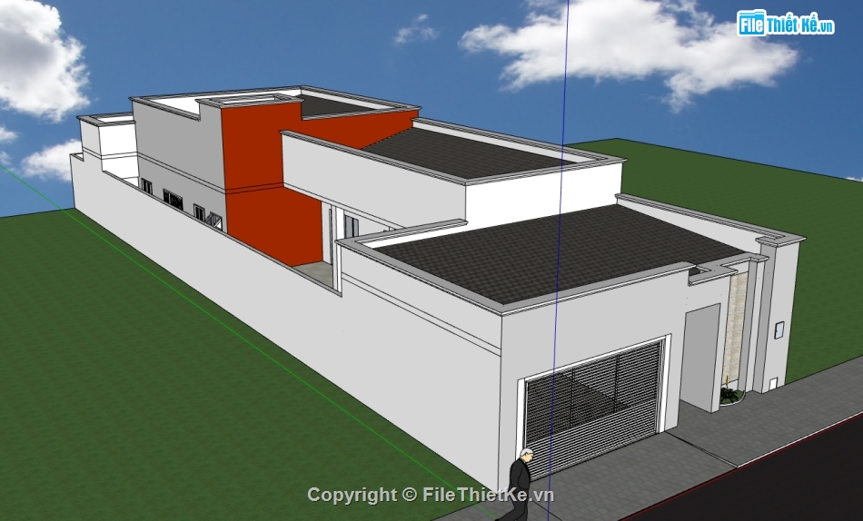 nhà 1 tầng,nhà phố 1 tầng,sketchup nhà phố 1 tầng,model su nhà phố 1 tầng,3d su nhà phố 1 tầng,model nhà phố 1 tầng