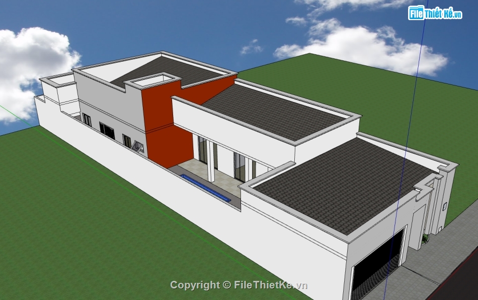 nhà 1 tầng,nhà phố 1 tầng,sketchup nhà phố 1 tầng,model su nhà phố 1 tầng,3d su nhà phố 1 tầng,model nhà phố 1 tầng