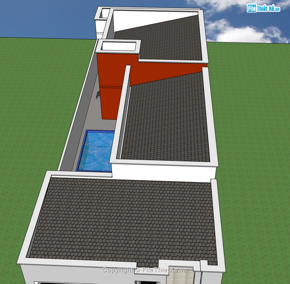 nhà 1 tầng,nhà phố 1 tầng,sketchup nhà phố 1 tầng,model su nhà phố 1 tầng,3d su nhà phố 1 tầng,model nhà phố 1 tầng