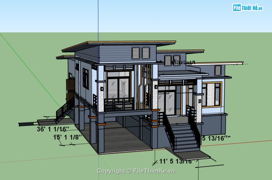 nhà 1 tầng,file su  nhà phố 1 tầng,model 3d  nhà phố 1 tầng,3d nhà phố 1 tầng