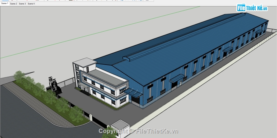 sketchup nhà xưởng,file 3d nhà xưởng,file sketchup nhà xưởng,3d sketchup nhà xưởng