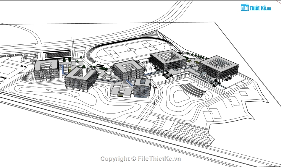 trường học sketchup,file 3d trường học,sketchup trường học,trường học