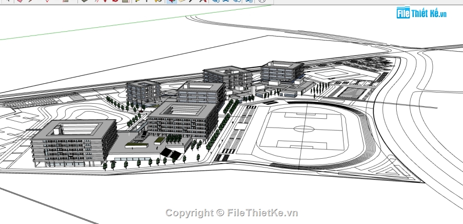 trường học sketchup,file 3d trường học,sketchup trường học,trường học