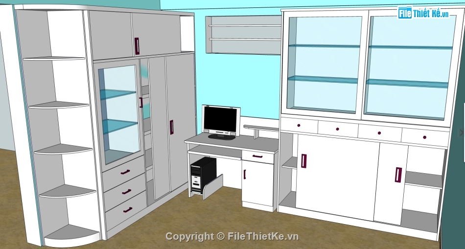 tủ đựng tài liệu file sketchup,model tủ đựng tài liệu,file su bàn máy vi tính,model su  bàn vi tính