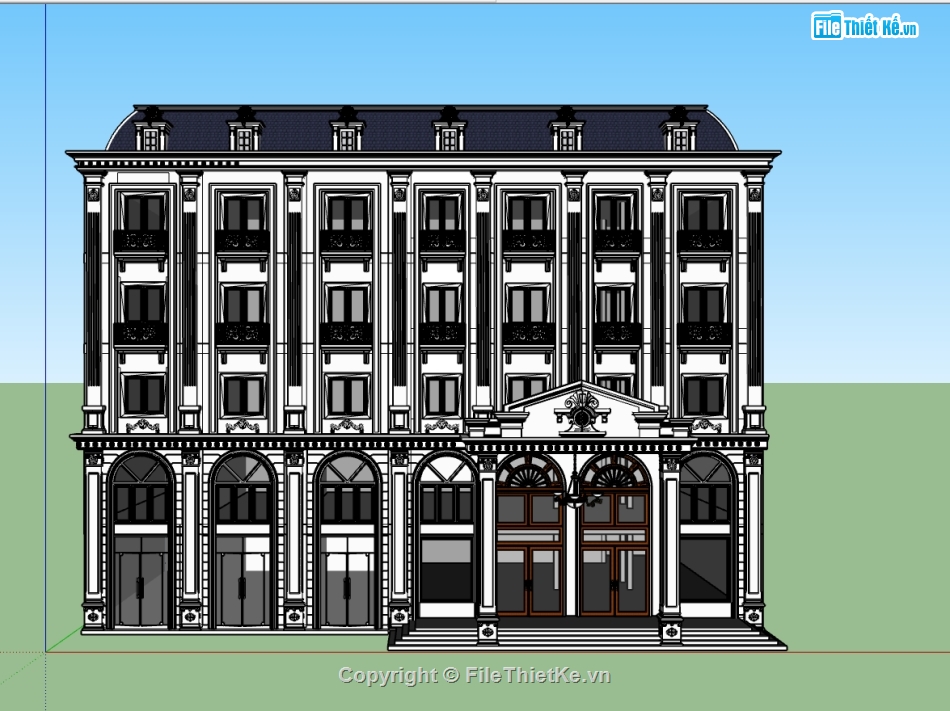 File su nhà hàng 5 tầng,model su nhà hàng 5 tầng,model sketchup nhà hàng 5 tầng,file su nhà hàng 5 tầng