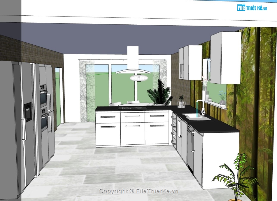 nội thất phòng bếp,model bếp,sketchup phòng bếp
