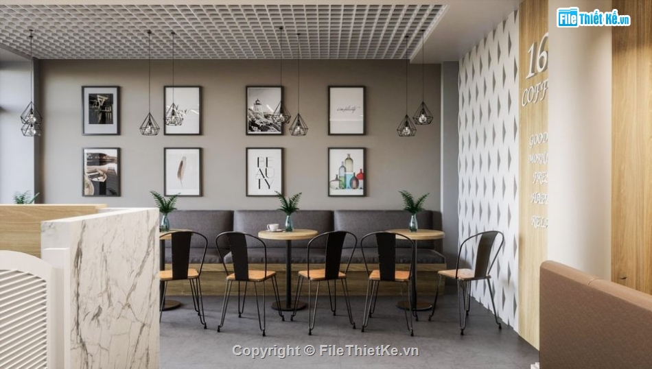 su nội thất quán cafe,phối cảnh quán cà phê,sketchup quán cafe,mẫu cửa hàng quán coffee