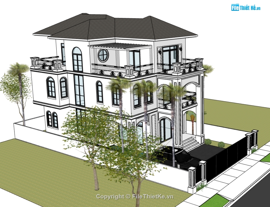 file su biệt thự 3 tầng,file sketchup biệt thự 3 tầng,biệt thự 3 tầng file sketchup,biệt thự 3 tầng