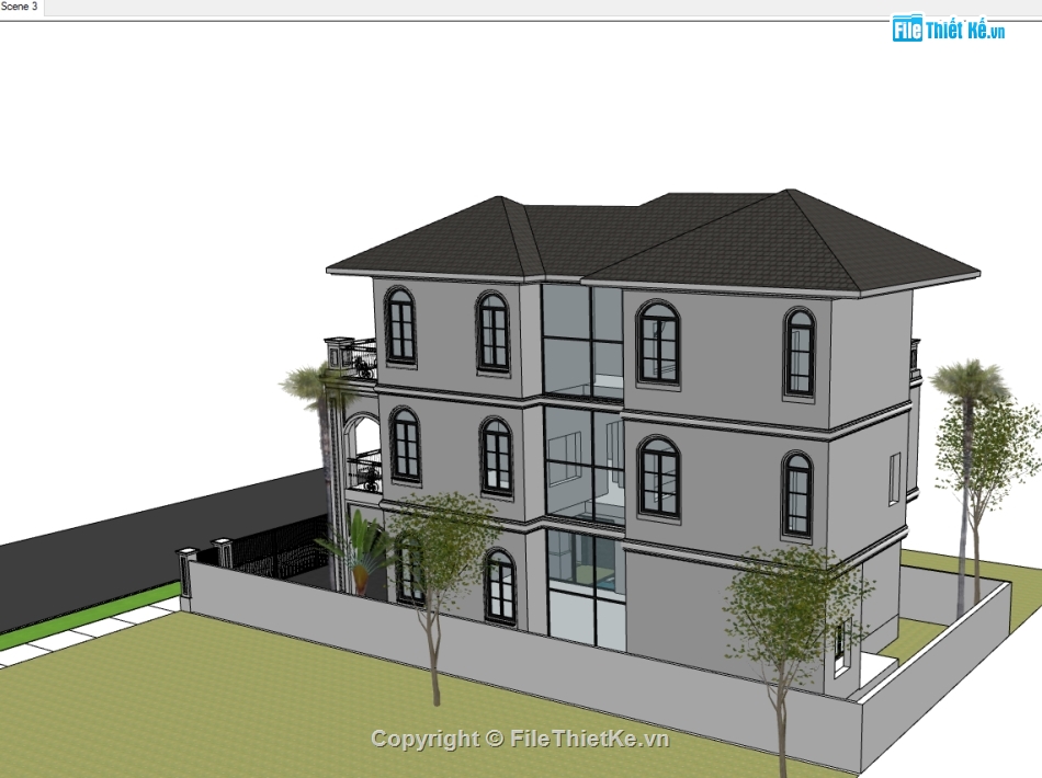 file su biệt thự 3 tầng,file sketchup biệt thự 3 tầng,biệt thự 3 tầng file sketchup,biệt thự 3 tầng