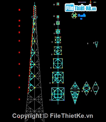 tháp truyền hình,tháp truyền thanh,kết cấu thép tháp 60m,kết cấu tháp truyền hình,kết cấu tháp thép