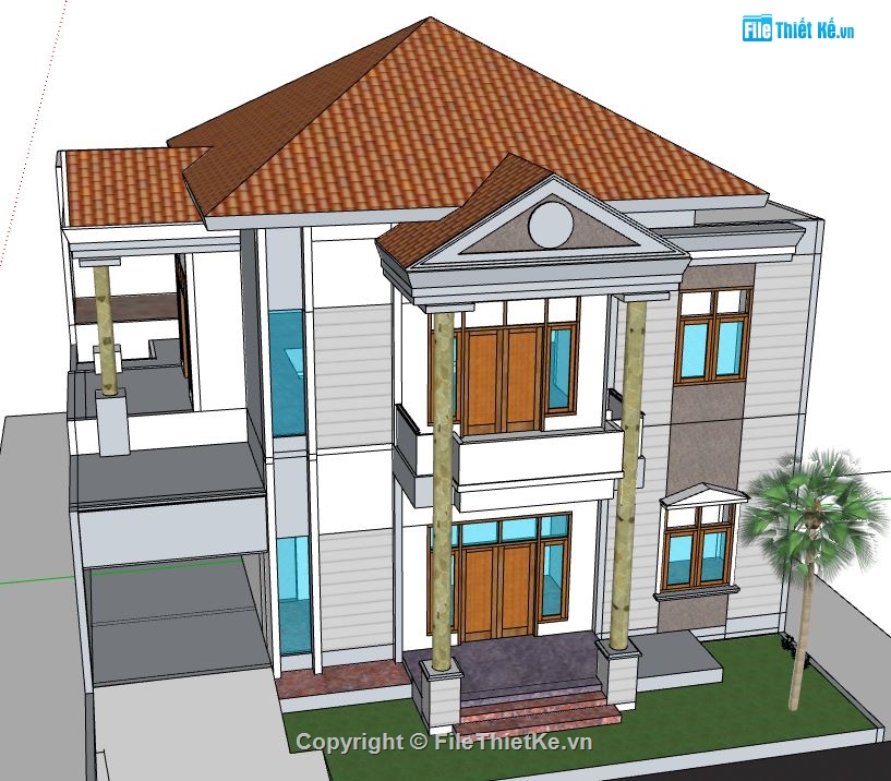 file su biệt thự,file sketchup biệt thự,model su biệt thự