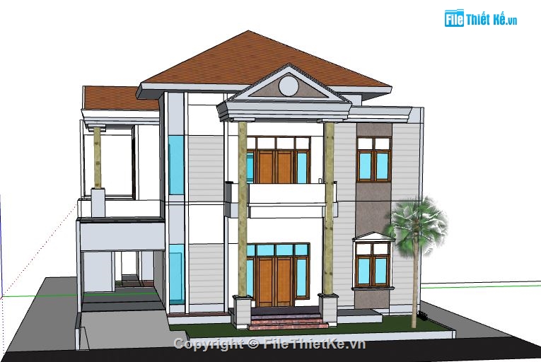 file su biệt thự,file sketchup biệt thự,model su biệt thự