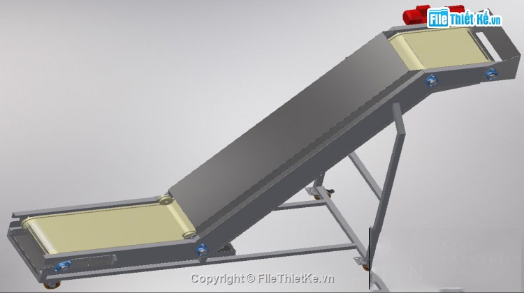 Thiết kế,băng tải nghiên 2 tầng,3D băng tải nghiên 2 tầng