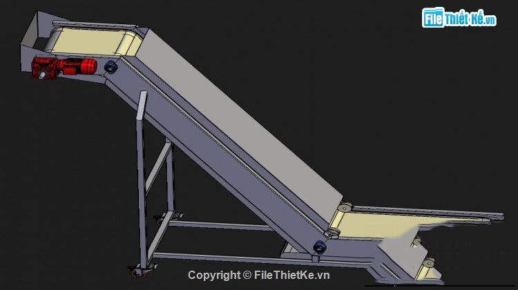 Thiết kế,băng tải nghiên 2 tầng,3D băng tải nghiên 2 tầng