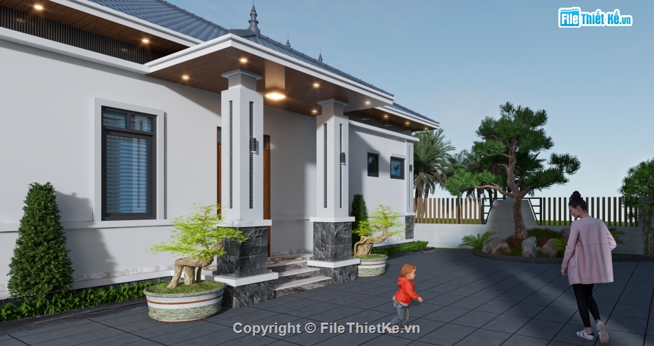 Thiết kế biệt thự 1 tầng,Thiết kế biệt thự,biệt thự 1 tầng,file sketchup biệt thự 1 tầng,sketchup biệt thự 1 tầng,biệt thự sketchup