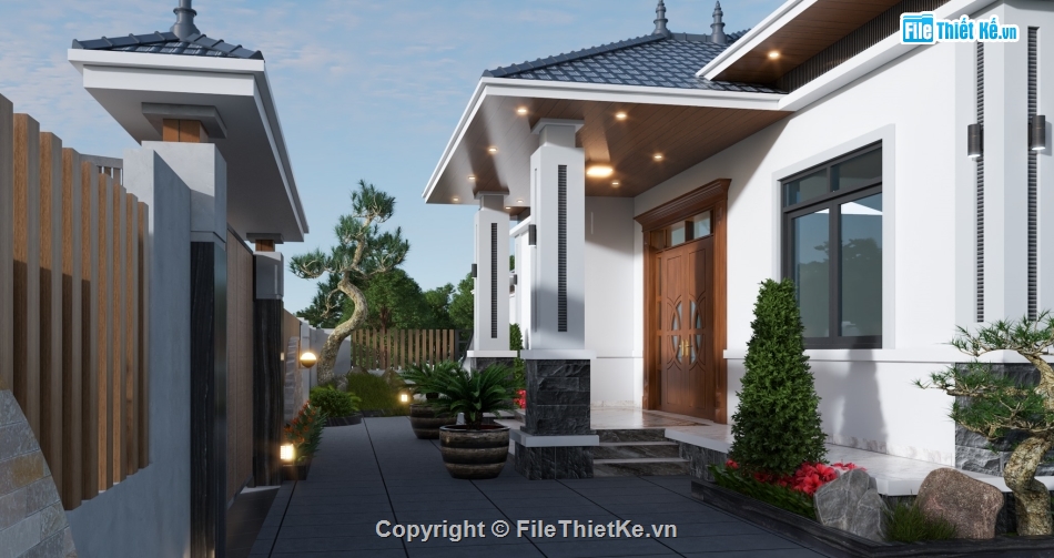 Thiết kế biệt thự 1 tầng,Thiết kế biệt thự,biệt thự 1 tầng,file sketchup biệt thự 1 tầng,sketchup biệt thự 1 tầng,biệt thự sketchup