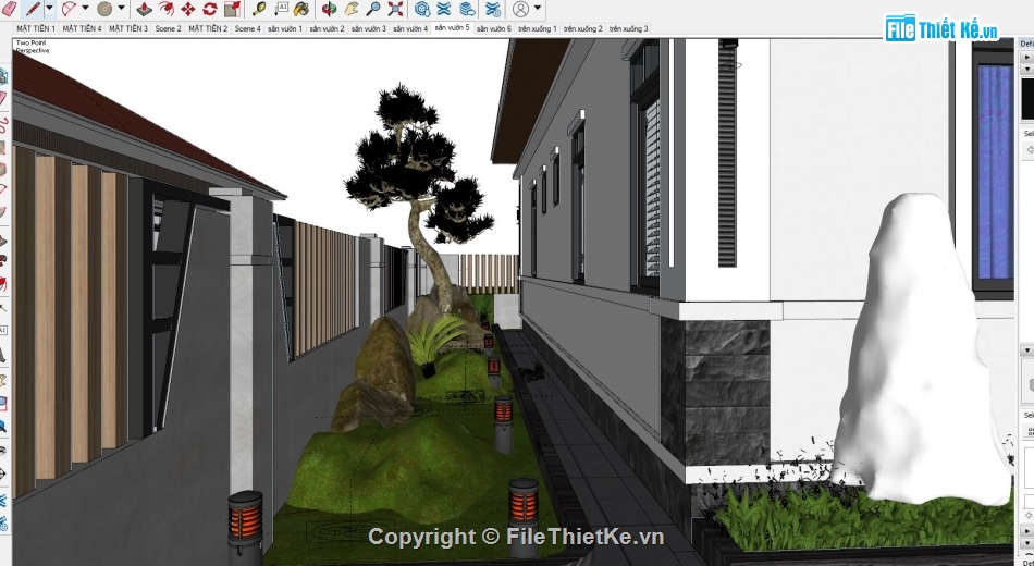 Thiết kế biệt thự 1 tầng,Thiết kế biệt thự,biệt thự 1 tầng,file sketchup biệt thự 1 tầng,sketchup biệt thự 1 tầng,biệt thự sketchup