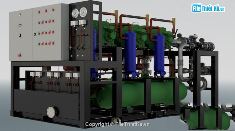 máy lạnh 3d,Thiết kế,hệ thống máy nén lạnh