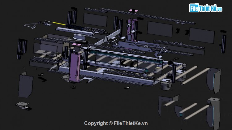 Thiết kế 3d,máy dán thùng carton tự động,3D máy dán thùng carton tự động